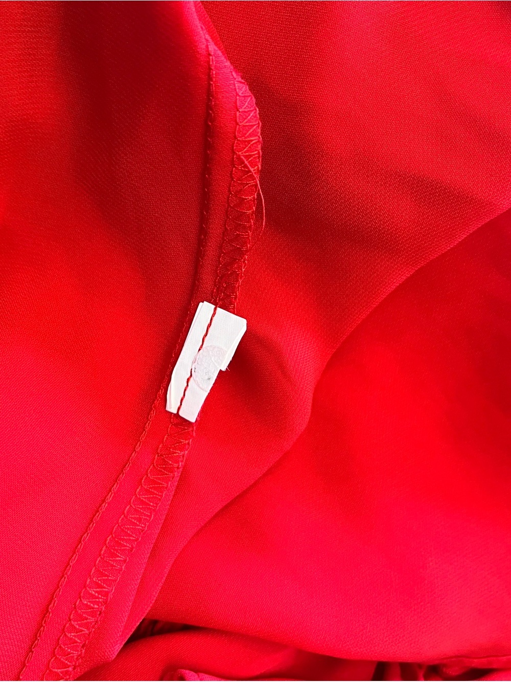 Zara Bright Red Ruffle-Neck Button-Front Shirt - Picture 8 of 8
